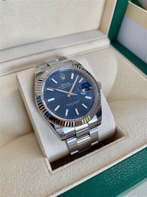 rolex datejust 41 blue dial stainless steel|rolex datejust 41 reference numbers.